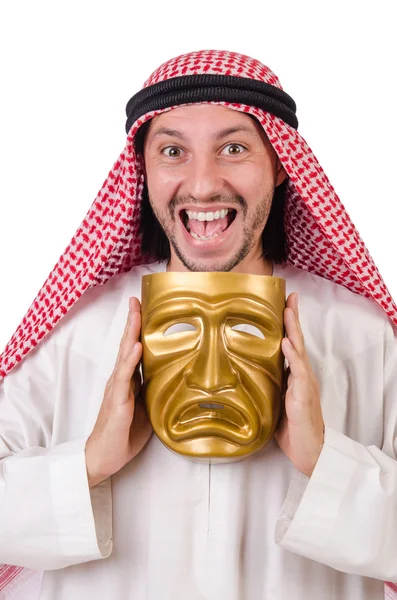 Arab in hypocrisy concept on white — Stock Photo, Image