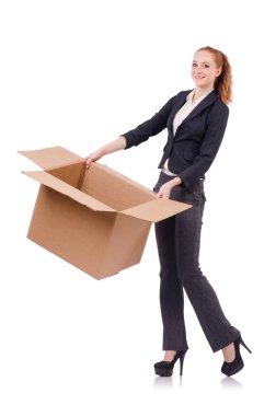 kadın iş kadını beyaz kutular