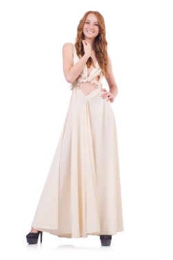 adam beyaz elbise üzerine beyaz izole