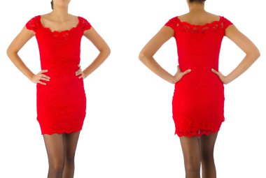 Beyaz kadın kıyafetleri ile moda konsepti