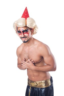 yırtık sihirbaz üzerinde beyaz izole