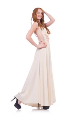 adam beyaz elbise üzerine beyaz izole