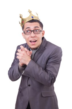 Kral işadamı beyazla izole edilmiş