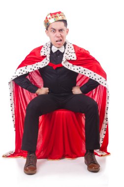 Taçlı bir iş adamı beyazlar içinde.