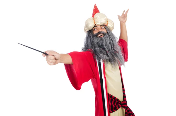 Wizard in costume isolated on the white — Stock Photo, Image