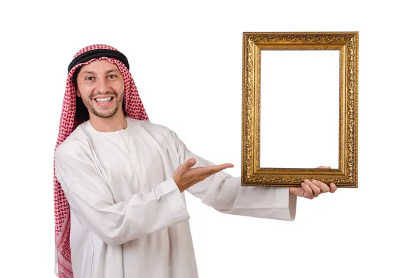 Árabe con marco de imagen en blanco —  Fotos de Stock
