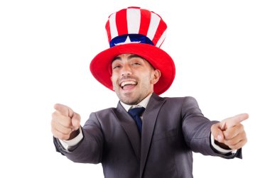 adam beyaz Amerikan şapka