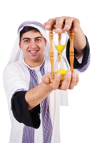 Arab férfi gondolkodik az idő múlásáról. — Stock Fotó