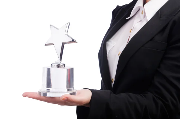 Young businesswoman isolated on the white — Stock Photo, Image