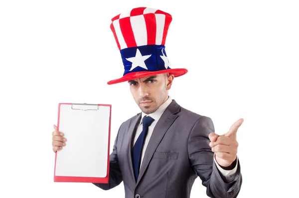 Man with binder isolated on the white background — Stock Photo, Image