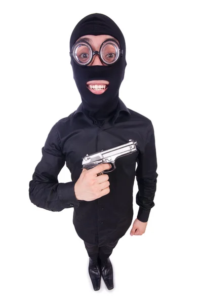 Funny gangster isolated on the white — Stock Photo, Image