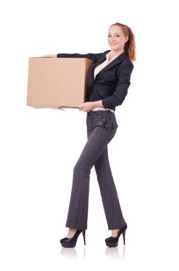 kadın iş kadını beyaz kutular