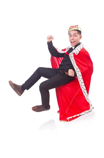 Homme d'affaires avec couronne isolé sur blanc — Photo