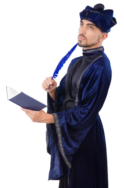 Wizard geïsoleerd op de wijze achtergrond — Stockfoto