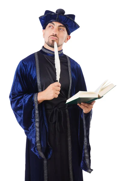 Wizard geïsoleerd op de wijze achtergrond — Stockfoto