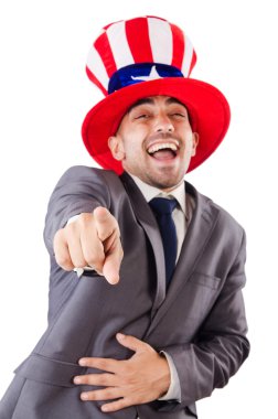 adam beyaz Amerikan şapka