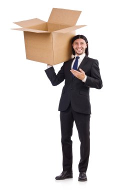 Beyaz kutulu komik adam.