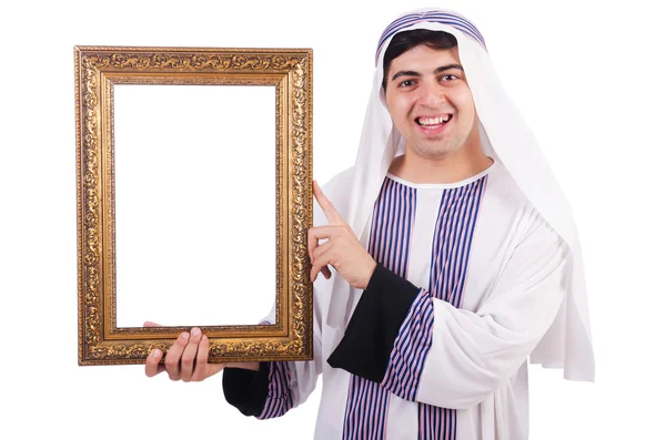 Árabe con marco de imagen en blanco — Foto de Stock