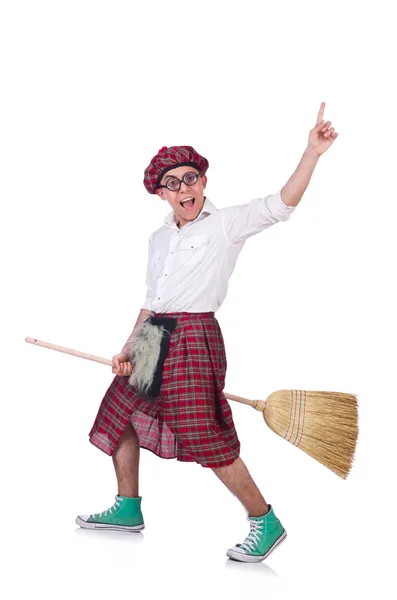 Grappige scotsman geïsoleerd op de witte achtergrond — Stockfoto