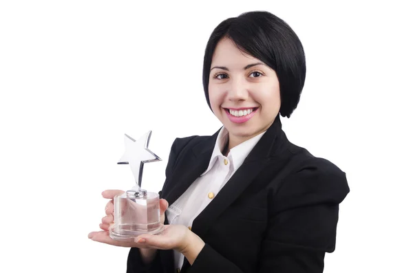 Young businesswoman isolated on the white — Stock Photo, Image