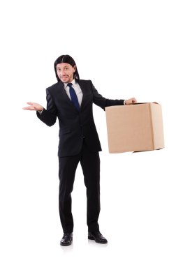 Beyaz kutulu komik adam.