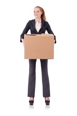 kadın iş kadını beyaz kutular