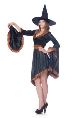 Beyaz arkaplanda izole cadı