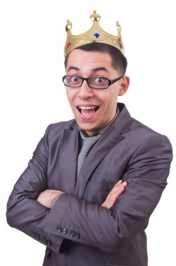 Kral işadamı beyazla izole edilmiş