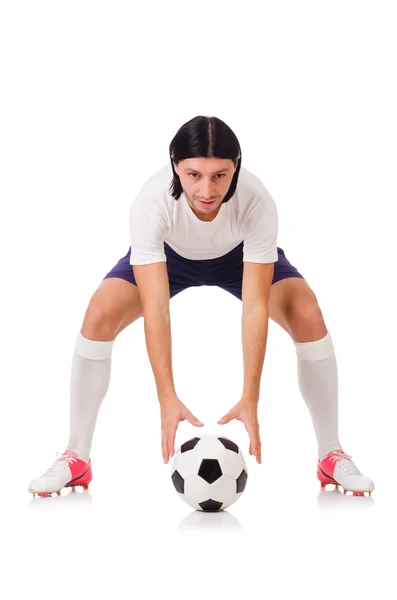 Joven futbolista en blanco —  Fotos de Stock