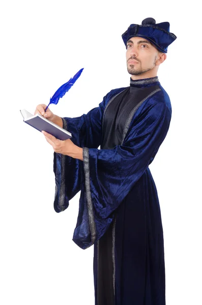 Wizard geïsoleerd op de wijze achtergrond — Stockfoto