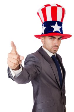 adam Amerikan şapka ile