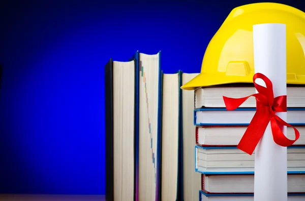 Industrial education with yellow hard hat — Stock Photo, Image