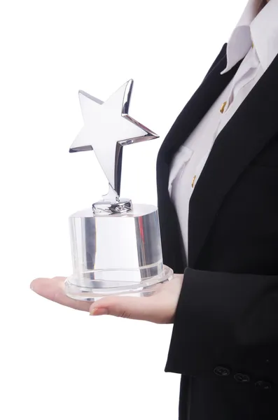 Businesswoman with star award — Stock Photo, Image