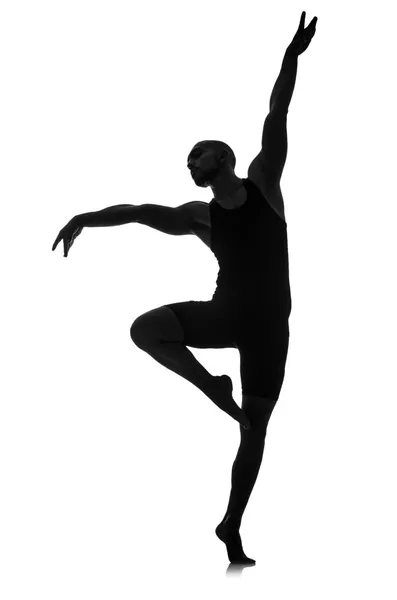 Силует чоловічої танцівниці — стокове фото