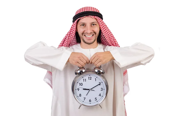 Arab man in time concept — Stock Photo, Image