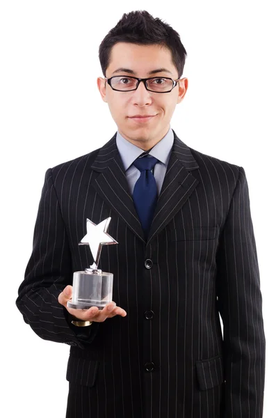 Funny guy receiving award — Stock Photo, Image