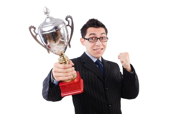 Funny guy receiving award — Stock Photo, Image