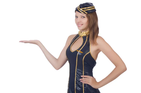 Young airhostess holding hands — Stock Photo, Image