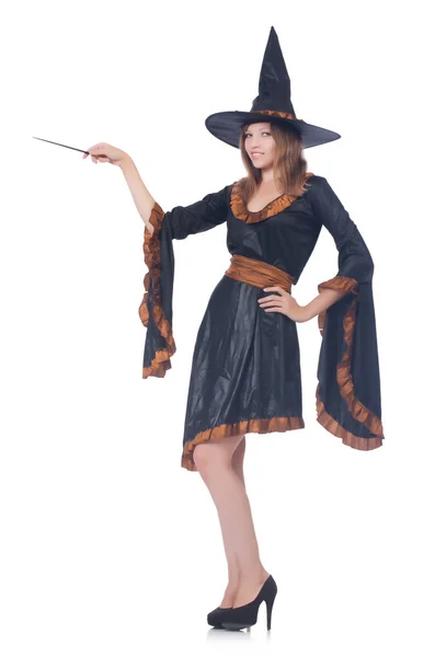 Witch with magical stick — Stock Photo, Image