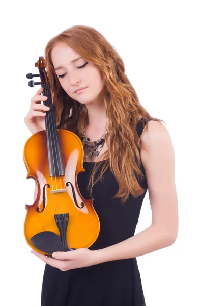 Donna con Violino — Foto Stock