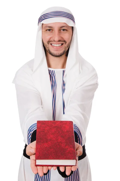 Homme arabe avec livre — Photo