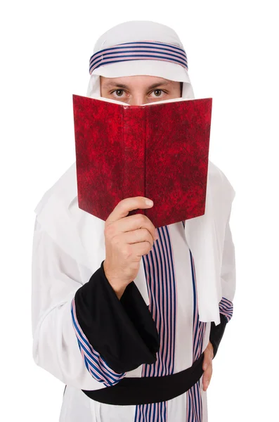 Homem árabe com livro — Fotografia de Stock