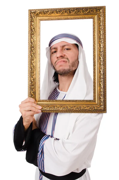 Jonge Arabische met fotolijst — Stockfoto