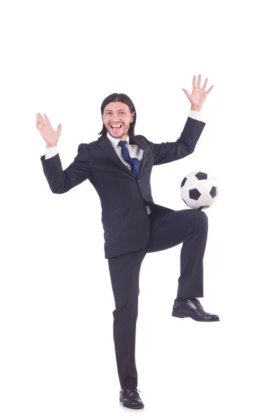 Man with football ball — Stock Photo, Image