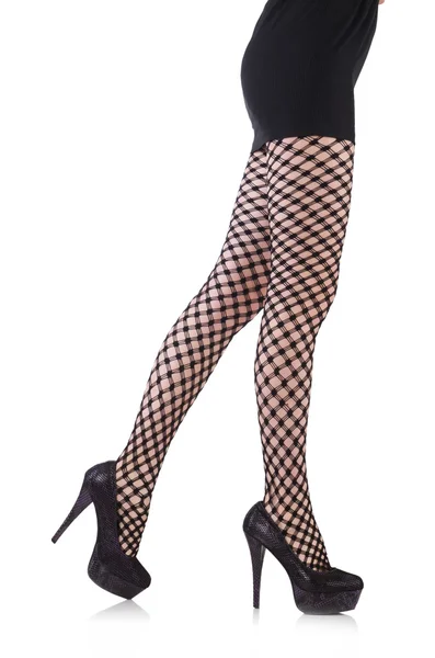 Woman in fishnet stockings — Stock Photo, Image