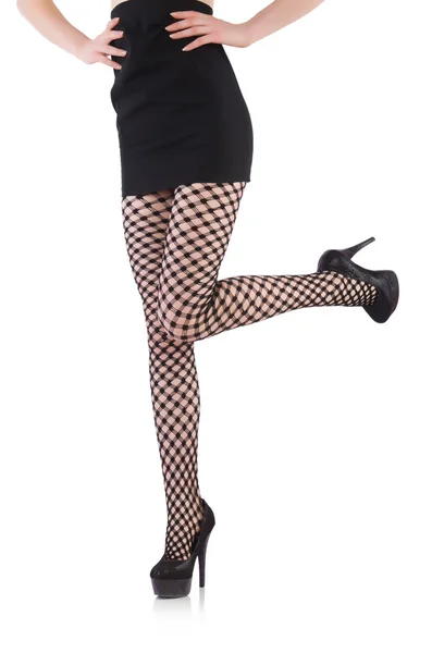 Woman in fishnet stockings — Stock Photo, Image