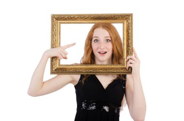 resim çerçevesi olan kadın