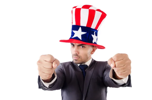 Man with american hat — Stock Photo, Image