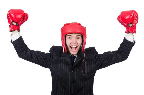 Divertido boxeador hombre de negocios — Foto de Stock