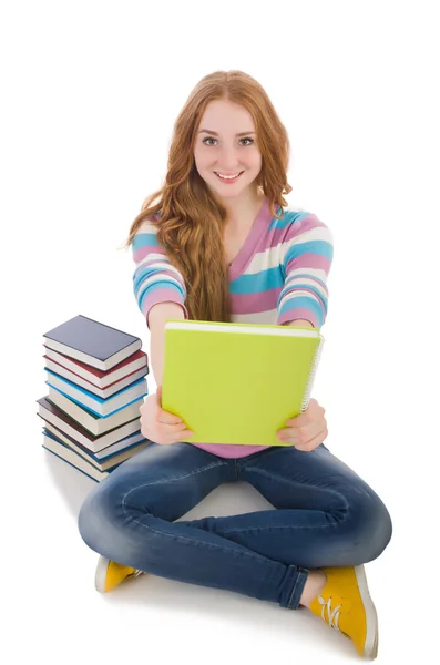 Jonge student met boeken — Stockfoto